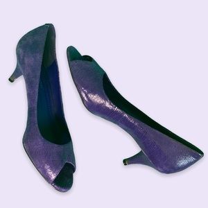 BCBGeneration Purple Peeptoe Kitten Heel Size 7 1/2